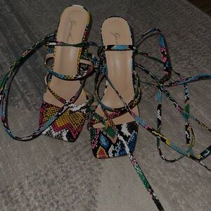 Gianvito Rossi Multicolor Strappy Heels